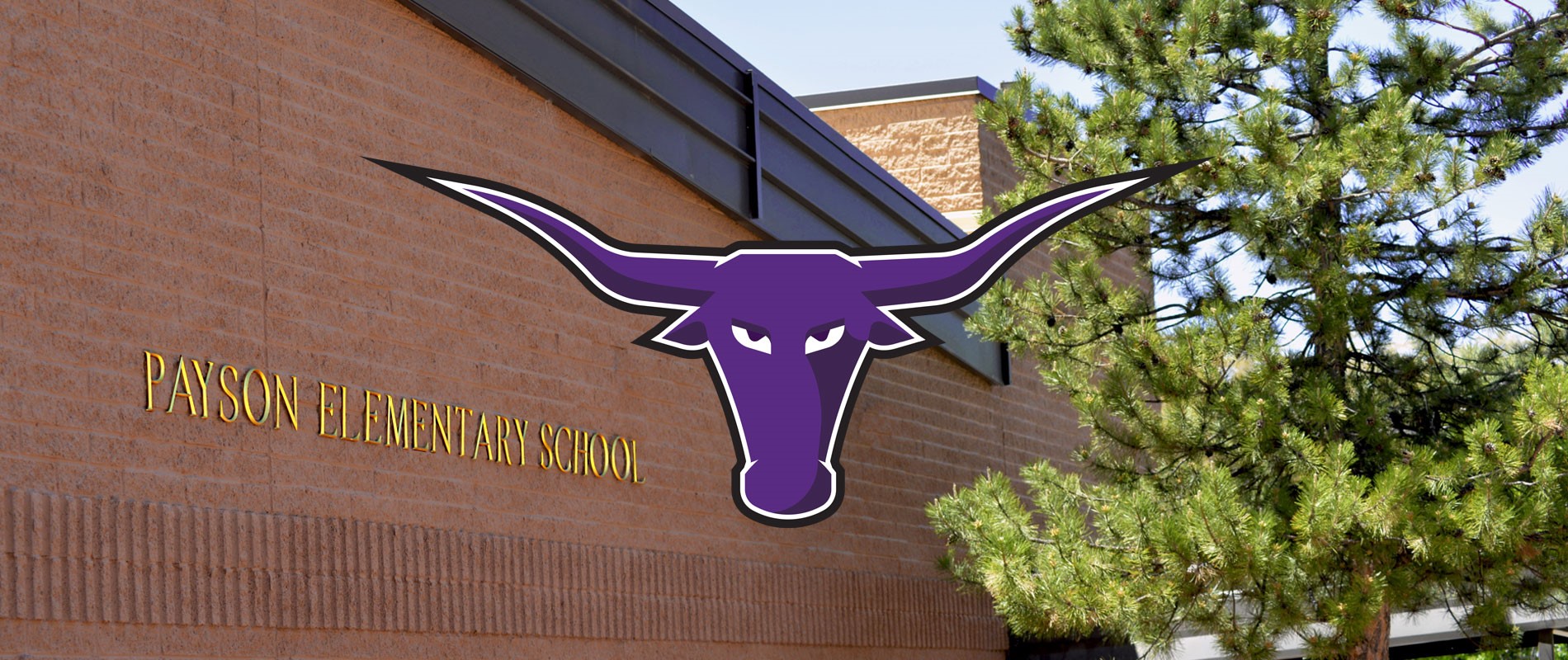 Payson Elementary School building with the Longhorn logo